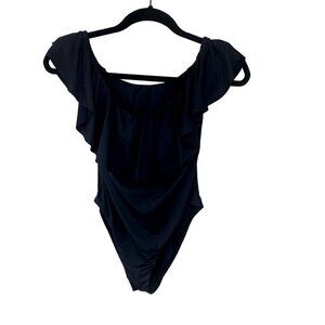 Trina Turk Off the Shoulder One-Piece Swimsuit Black 6